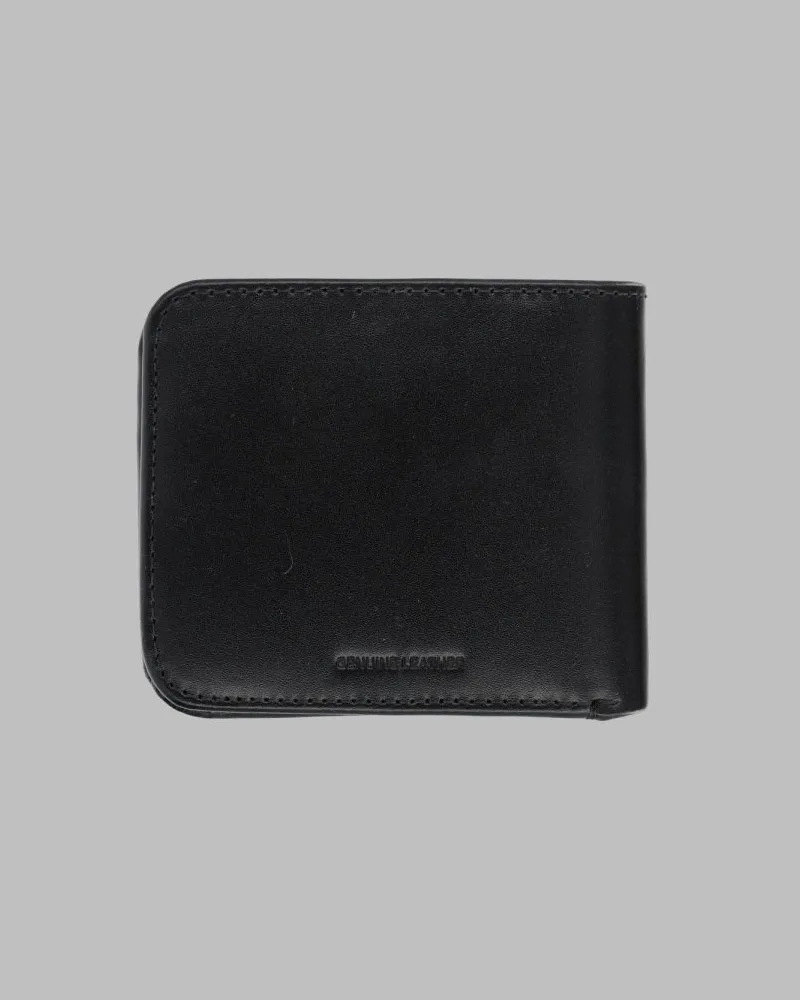 Fred Perry Bifold Leather Wallet — Black Black