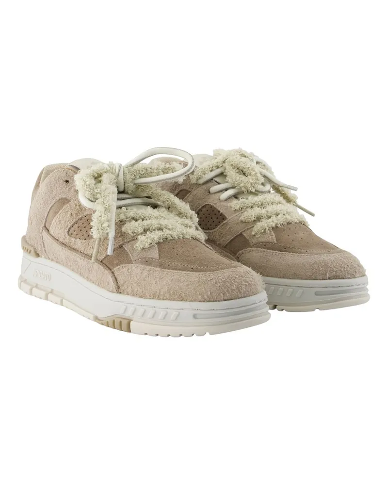 Axel Arigato Men's Area Lo Label Sneakers -  Leather Beige Calfskin Shoes Beige