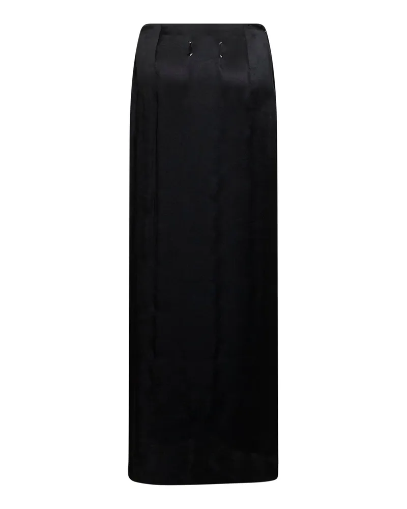 Maison Margiela Women's Maxi Skirt Draped Satin Black Acetate Black