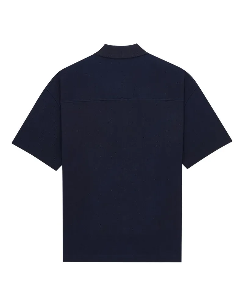 Saint Laurent Logo-Embroidered Cotton Polo — Navy Navy