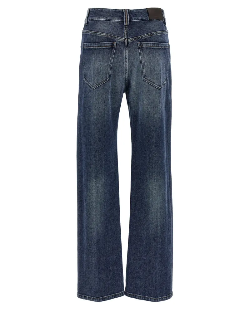 Brunello Cucinelli Contemporary Loose Stonewashed Jeans — Blue Blue