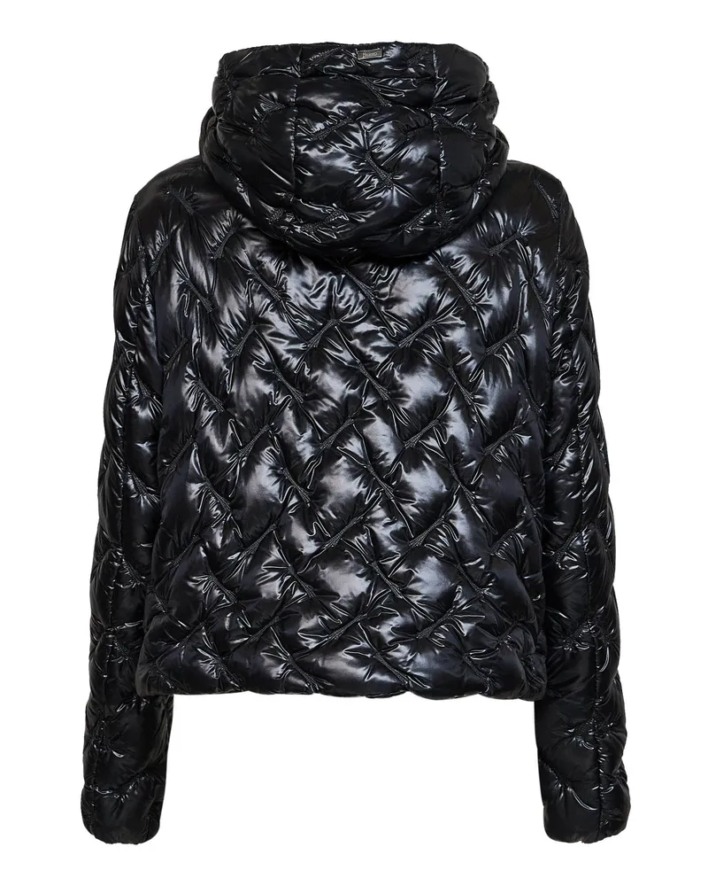 Herno Quilted Hooded Down Jacket — Black Black