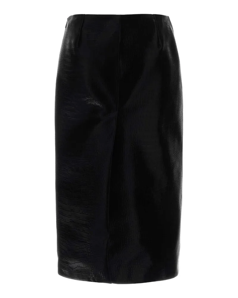 Gucci Women's Skirt Blackblackblack Lamb Skin Gonne Black
