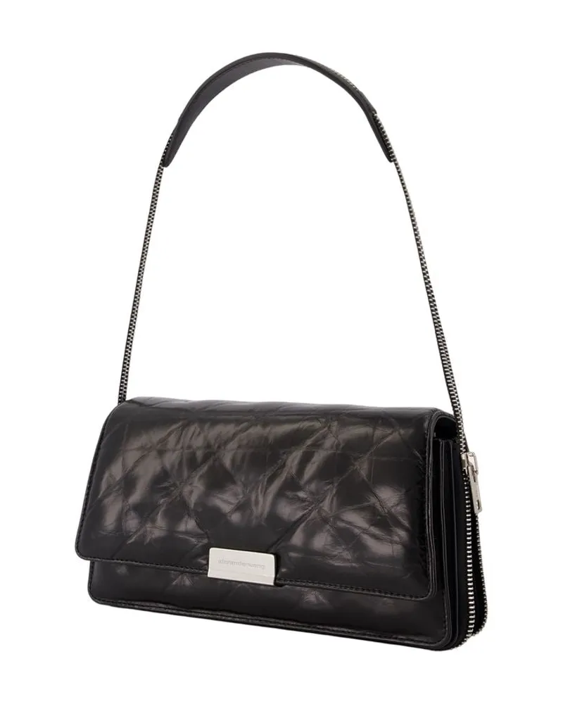 Alexander Wang Siren Leather Shoulder Bag — Black Black