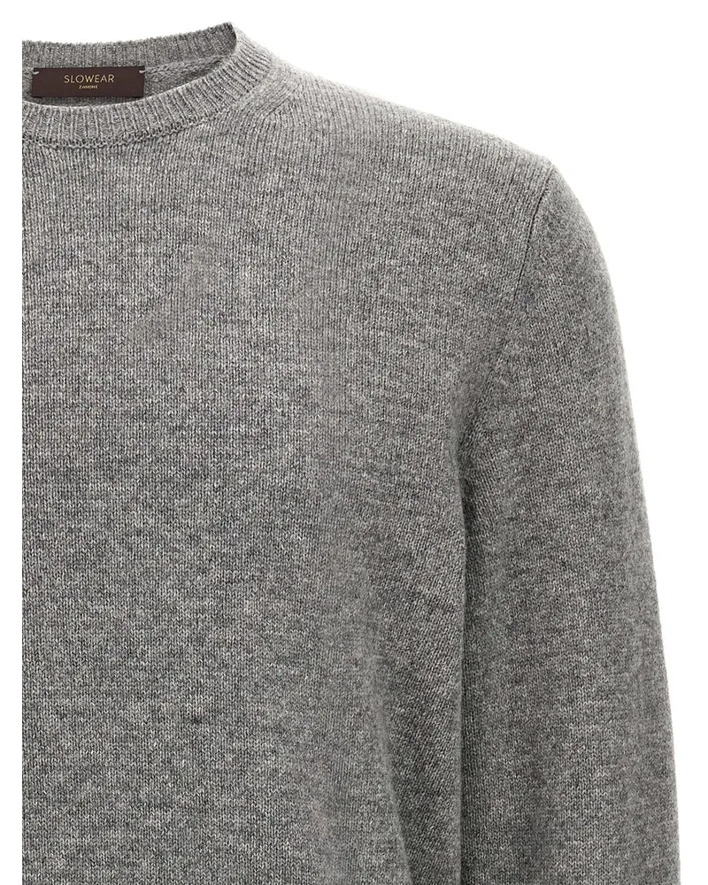 Zanone Virgin Wool Crewneck Sweater — Grey Grey