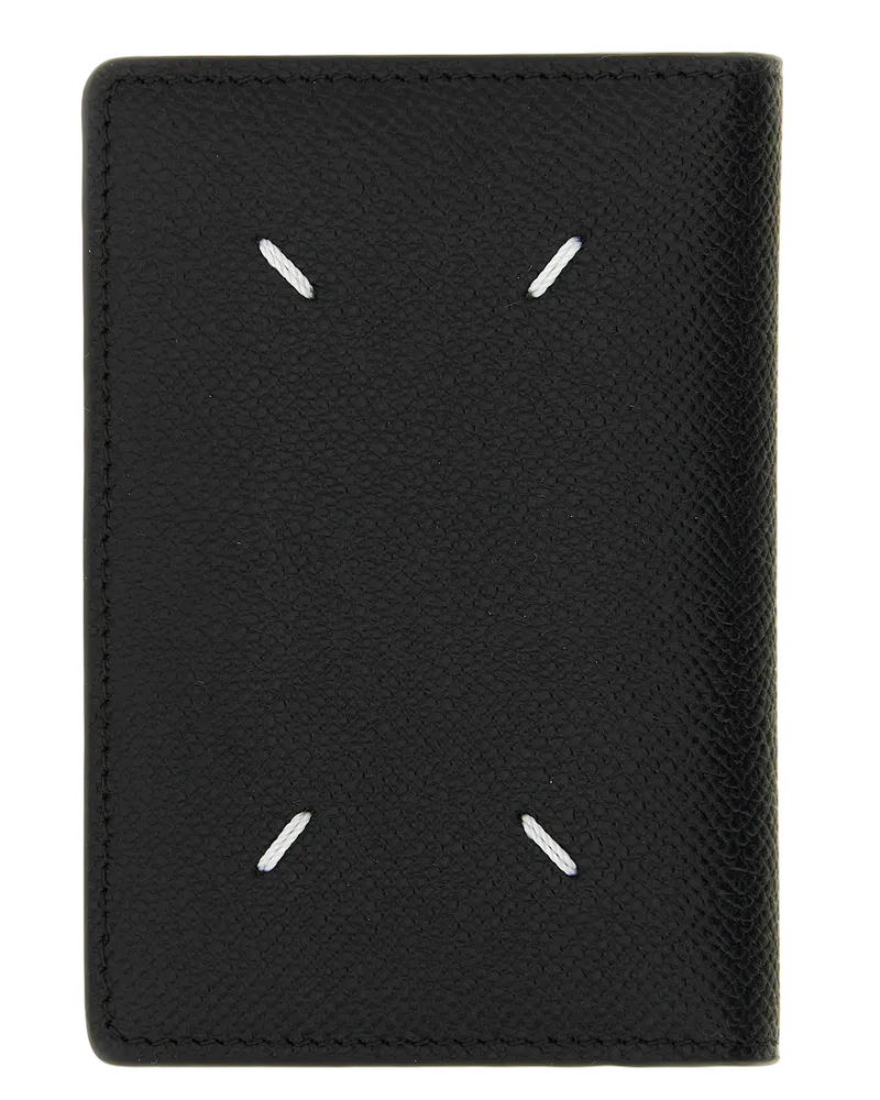 Maison Margiela Men's Black Calfskin Cardholder Accessory Black