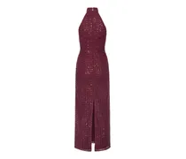 Beaded and Sequined Maxi Dress — Burgundy