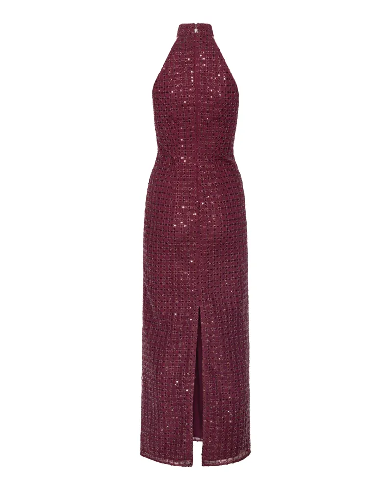 ROTATE Birger Christensen Women's Maxi Dress Beaded Zinfandel Evening Suits Burgundy