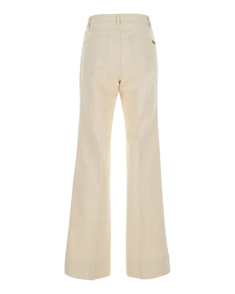 Michael Kors Women's High-Waisted Jeans White Denim White