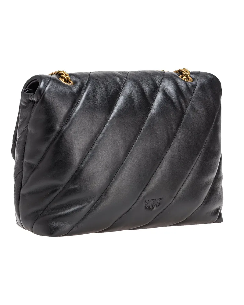 Pinko Women's Shoulder Bag Big Love Puff Black-Antique Gold Black/antique Black