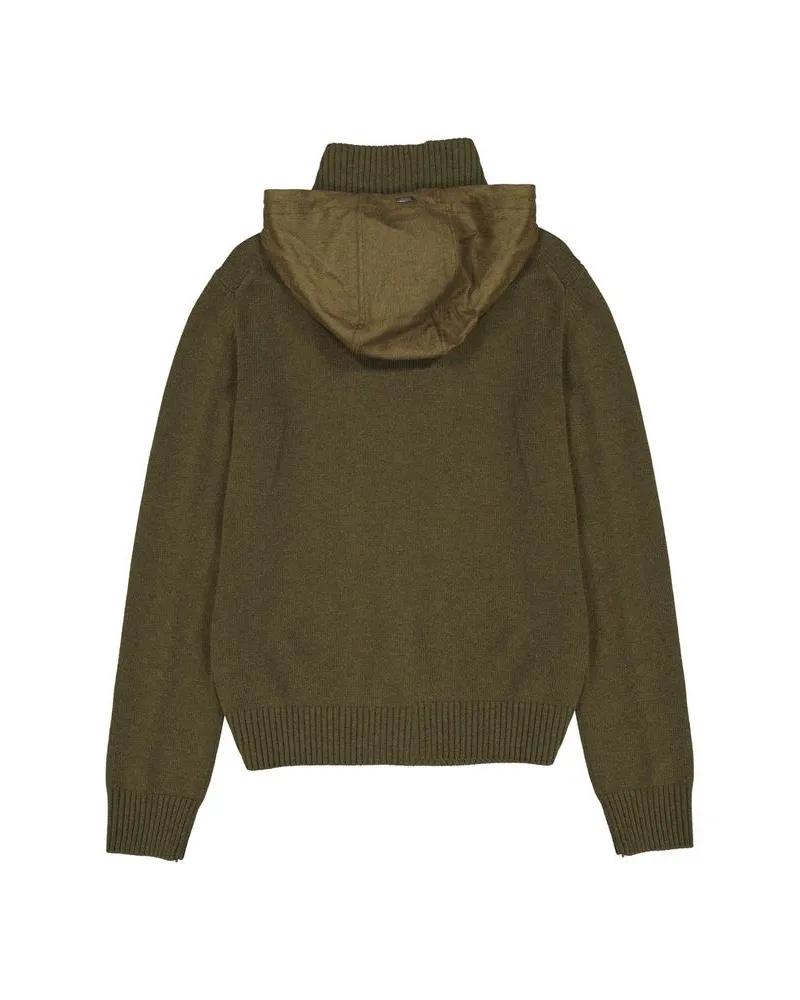 Herno Men's Bicolor Cashmere Hoodie Clothing Green