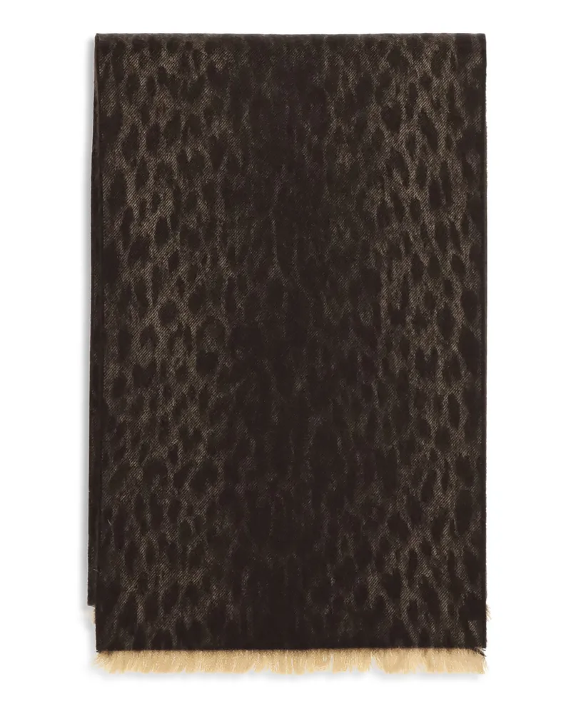 Gucci Reversible Monogram and Leopard Print Scarf — Brown Brown