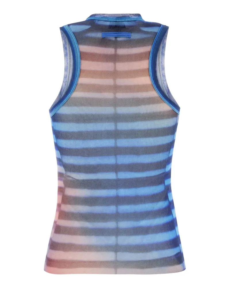 Jean Paul Gaultier Women's Mesh Tank Top Printed Air Lightbluebluepeach Maglie Sweater Multicolor