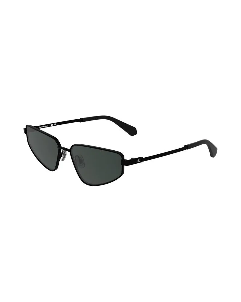 Calvin Klein CA-38311 Metal Rectangular Sunglasses — Black Black
