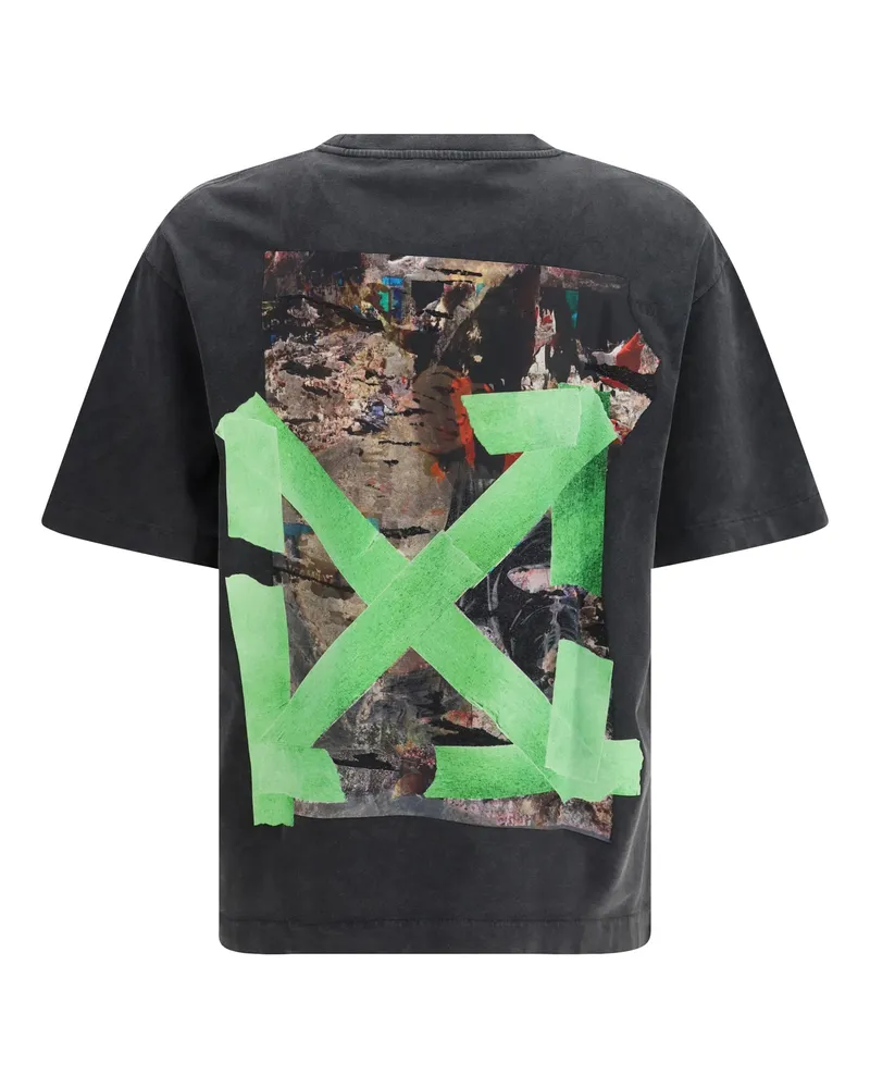 OFF-WHITE Men's Skate Arrow Bacco T-Shirt Vintage Black Cotton T-Shirts And Polos Black