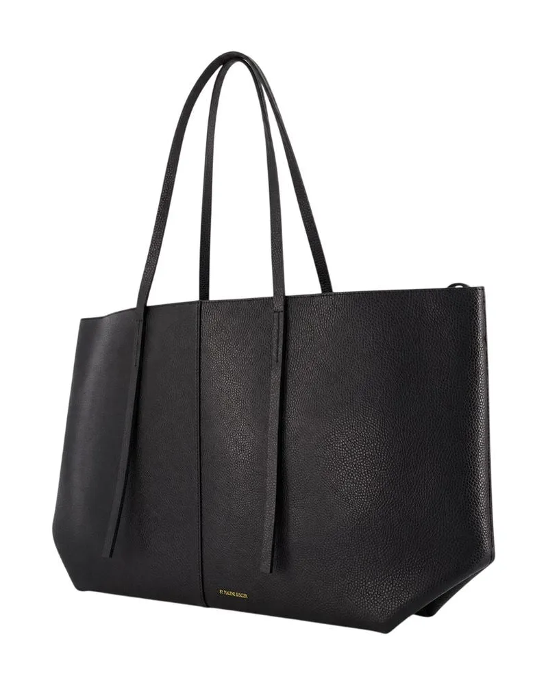 By Malene Birger Abilla Calfskin Leather Tote Bag — Black Black
