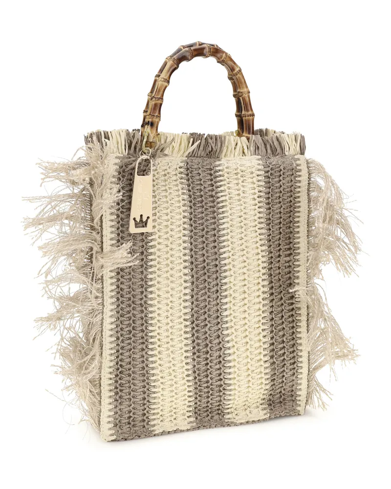 La Milanesa Women's Lilium Handbag Raffia Handbags Hand Bags Beige