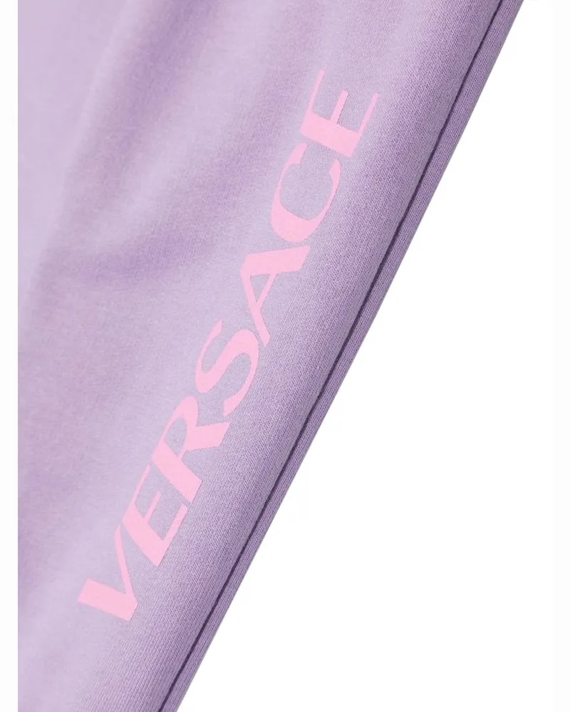 Versace Logo Cotton Joggers — Purple Purple