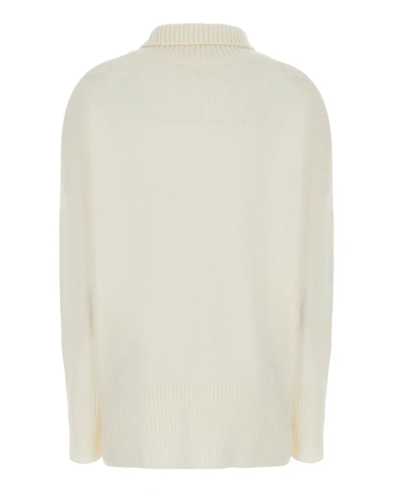 Lisa Yang Women's Sweater Heidi White Cashmere Knitted Tops Top White