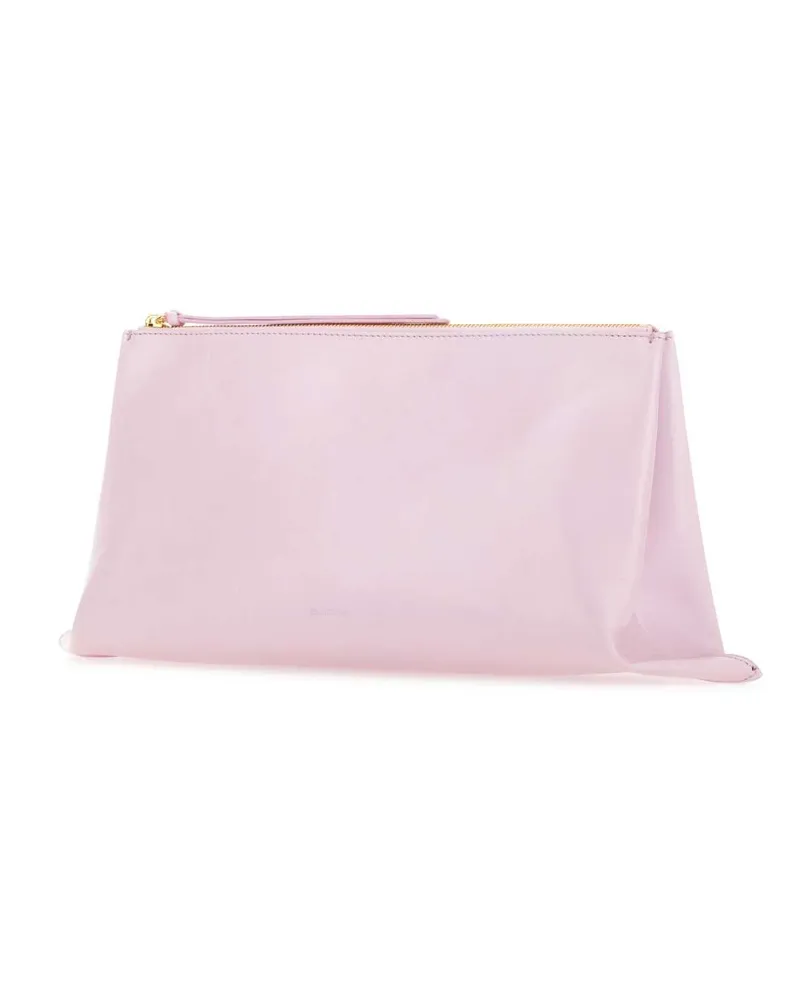 Jil Sander Women's Pastel Pink Leather Medium Clutch Syringa Exterior: Calf Pink