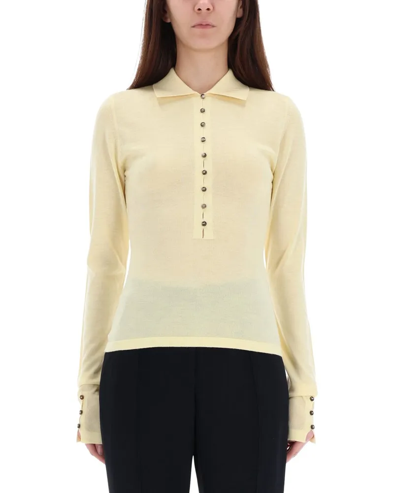 Jacquemus Merino Wool Knitted Polo Sweater — Yellow Yellow