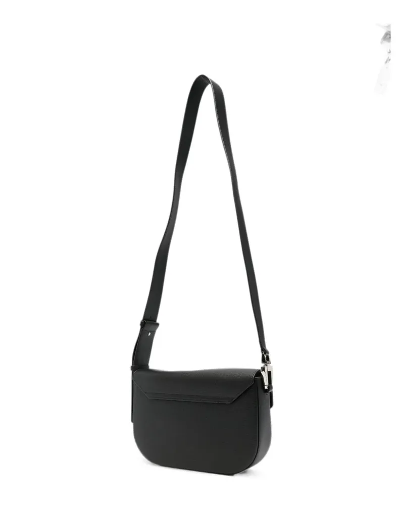 Emporio Armani Grained Leather Shoulder Bag — Black Black