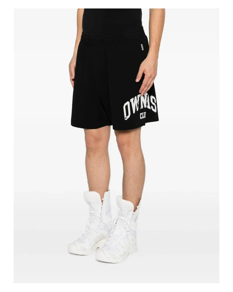 REPRESENT Logo Print Cotton Shorts — Black Black