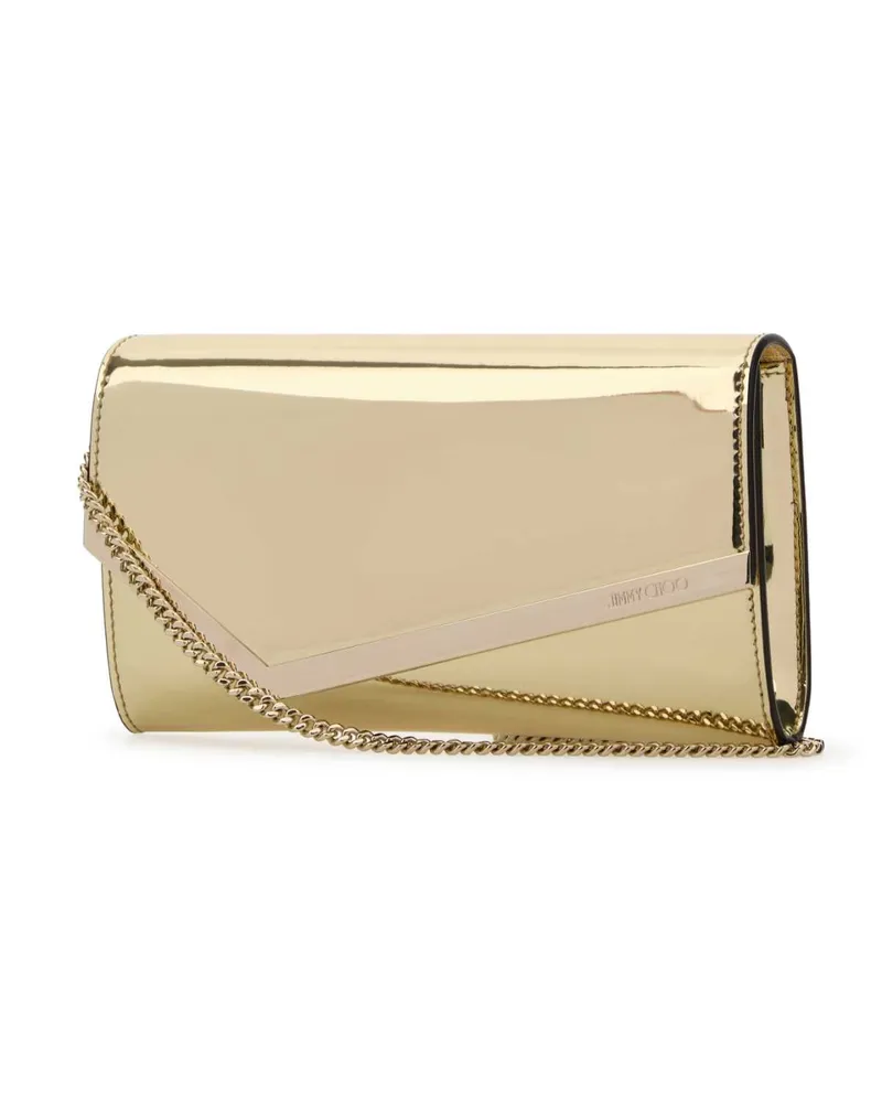 Jimmy Choo Women's Gold Synthetic Leather Emmie Clutch Borse A Mano Gold