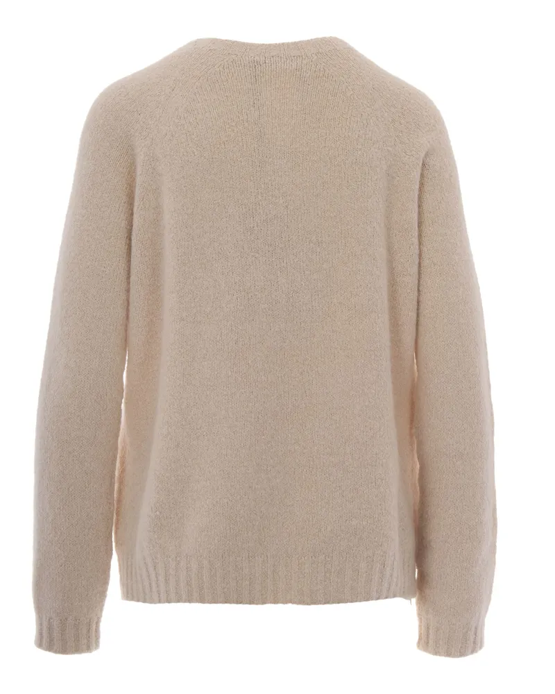 Max Mara Women's Knit Jumper Ghiacci Almond Alpaca (vicugna Pacos Jumpers Sweater Beige