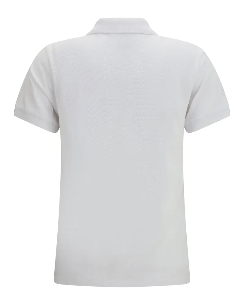 Kitsuné Women's Fox Embroidered Polo Shirt White Cotton T-shirts And Polos White