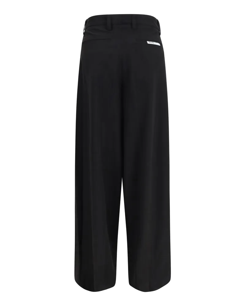 GCDS Women's Wide-Leg Tailored Pants Black-Black Viscose; Polyester Black/black Trousers Black