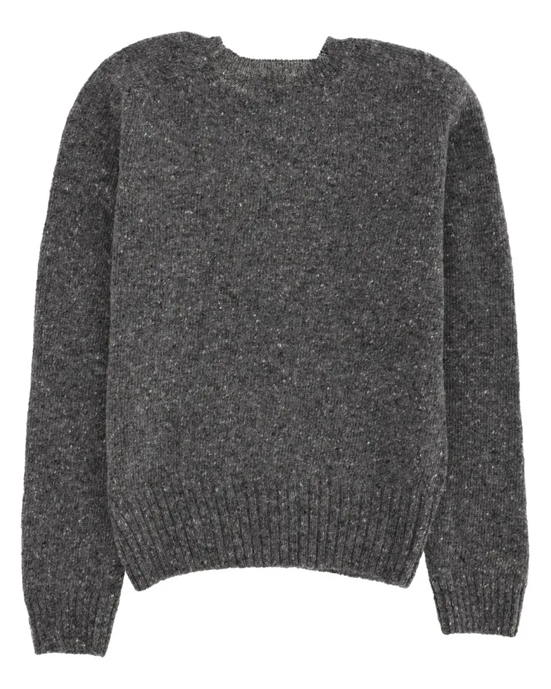 J.W.Anderson Embroidered Wool-Mohair Sweater — Charcoal Charcoal