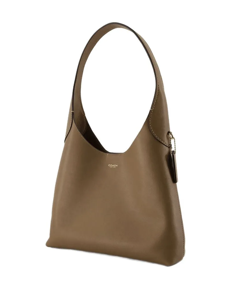 Coach Women's Brooklyn 28 Shoulder Bag -  Leather Grey Brown Cowhide Shoulder-Hobo-Bags Brown