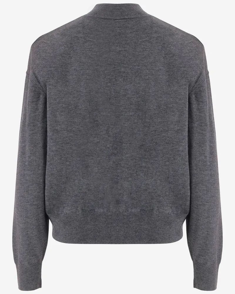 FRANKIE Shop Women's Turtleneck Wool-Blend Sweater Dark Grey Gray