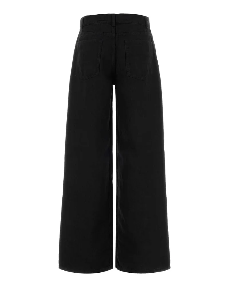 The Row Women's Black Denim Eglitta Jeans Exterior: Linen Black