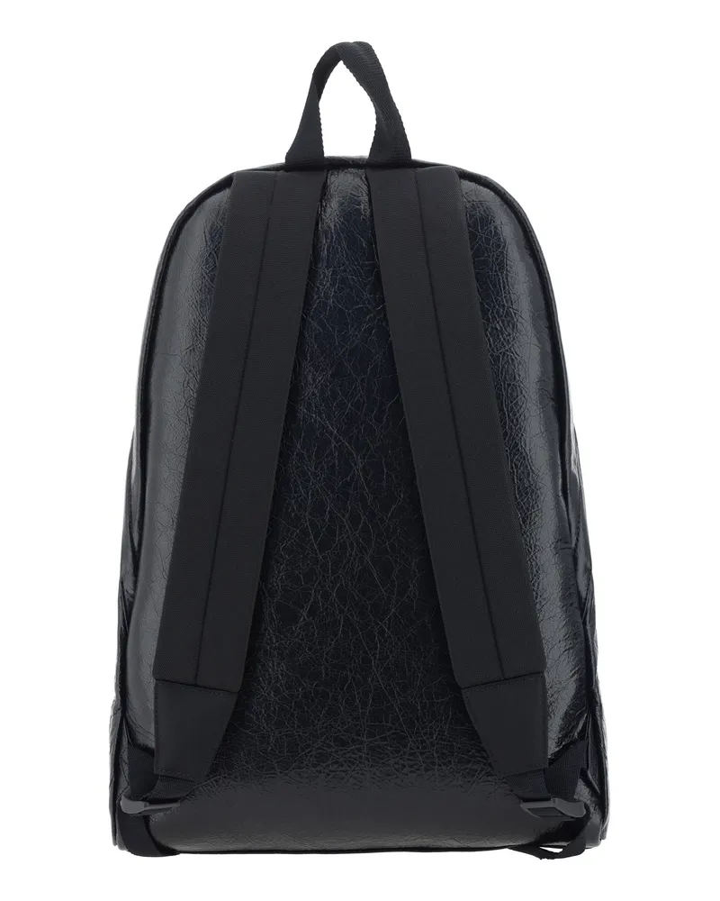 Balenciaga Men's Backpack Explorer Leather Black Lamb Backpacks Black