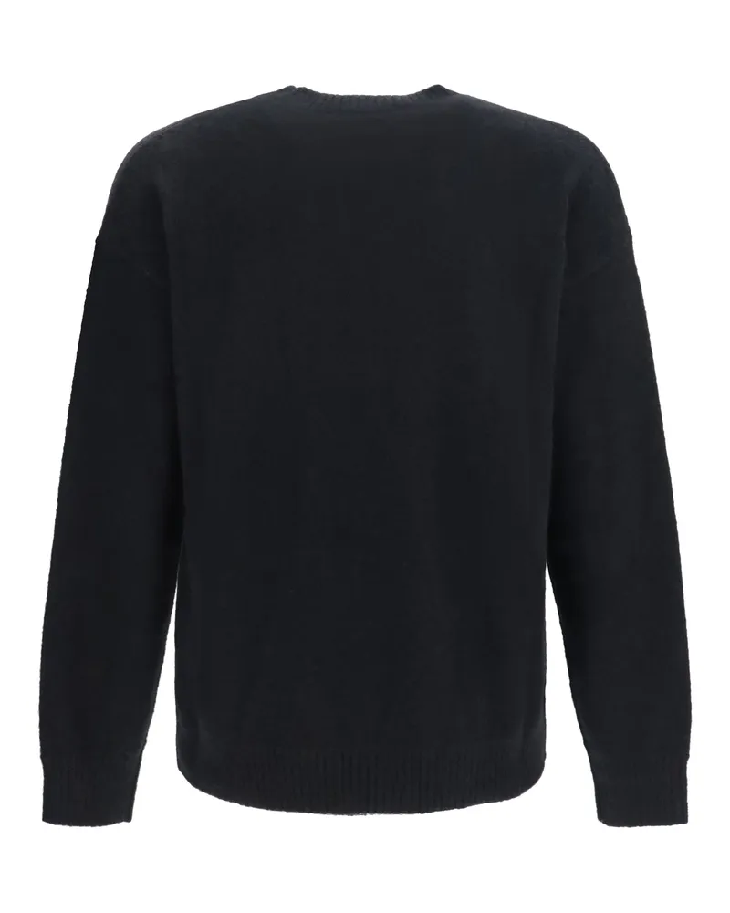 Laneus Men's Cashmere And Silk Crewneck Sweater Nero-Black Nero/black Black