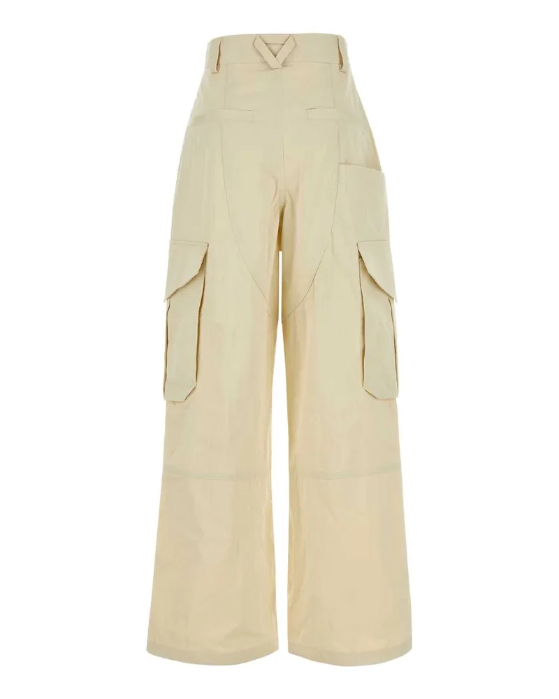 Bottega Veneta Women's Cotone Cargo Pants Beige Cotton Polyamide Beige