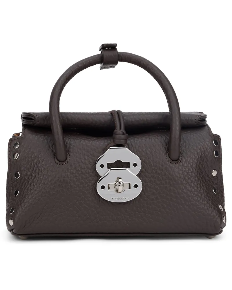 Zanellato Women's Shoulder Bag Dotta Brown Calfskin Handbags Hand Brown