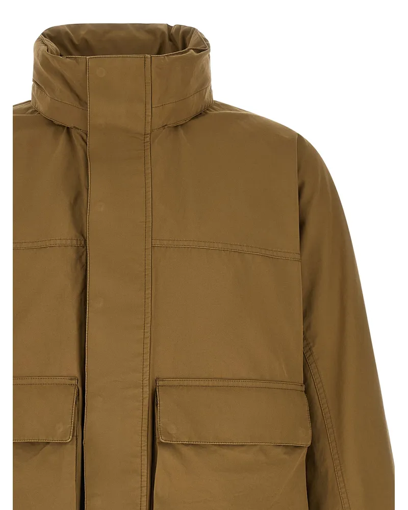Christophe Lemaire Short Rain Coat — Brown Bicolor