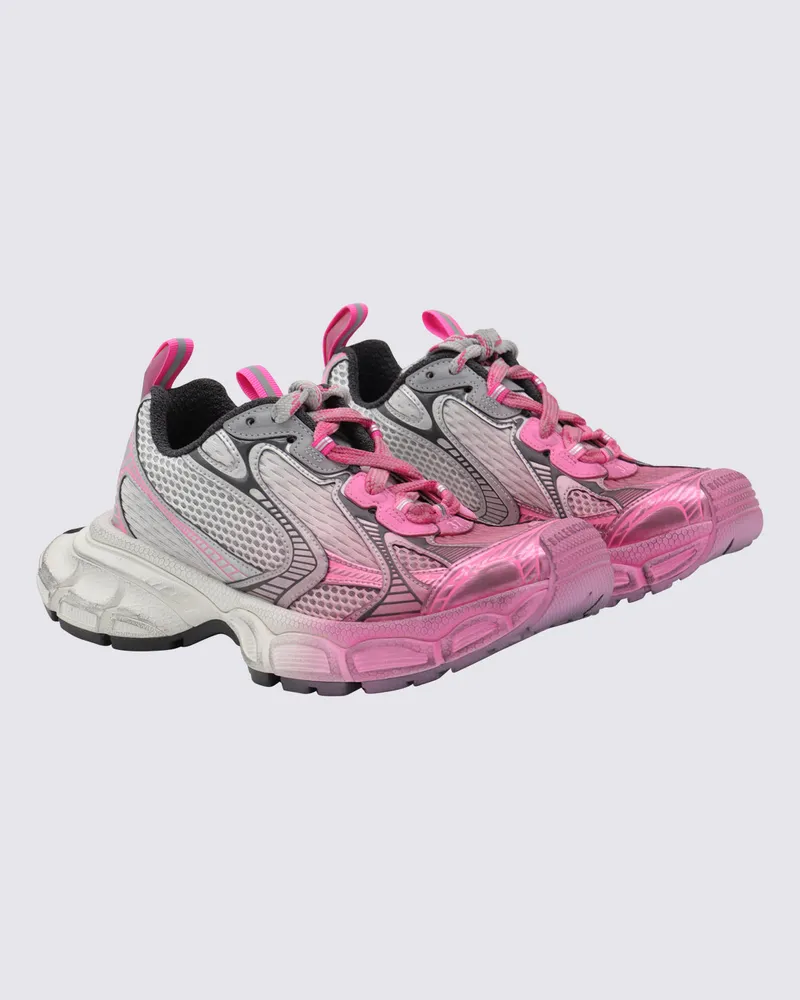 Balenciaga Women's Mixed-Texture Running Sneaker Pink Sole Pink