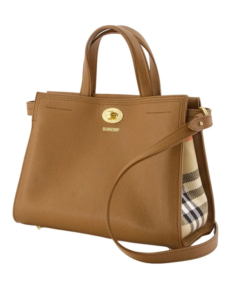 Burberry Women's Ll Mini Cotswolds Shopper Bag -  Leather Brown Calfskin Totes-Shopping-Bags Brown