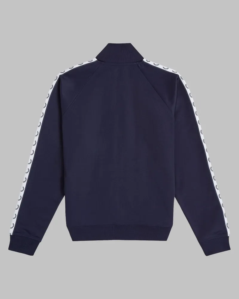 Fred Perry Logo-Striped Track Sweatshirt — Navy Navy