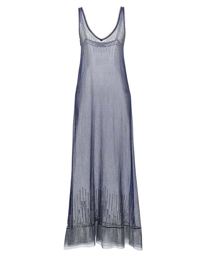 Paco Rabanne Studded Mesh Dress — blue Blue