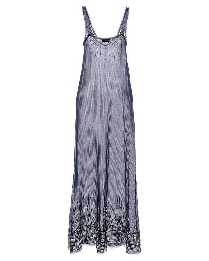 Paco Rabanne Studded Mesh Dress — blue Blue