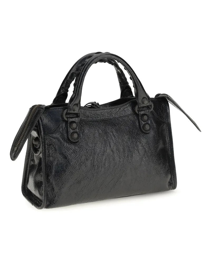 Balenciaga Women's Shoulder Bag Le City Mini Black Lambskin Leather Black