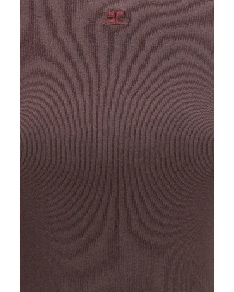 Courrèges Women's Cotton T-Shirt Burnt Red-Deep Garnet T-Shirts & Jerseys Red/deep Brown