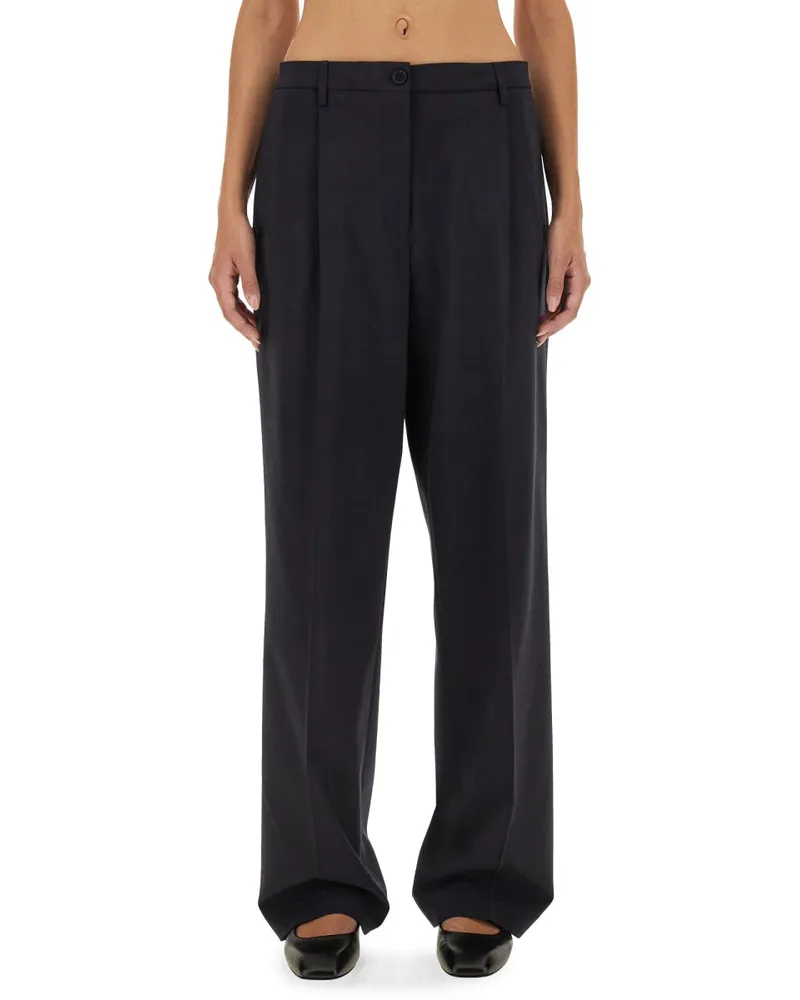 ASPESI Virgin Wool Blend Trousers — Blue Blue