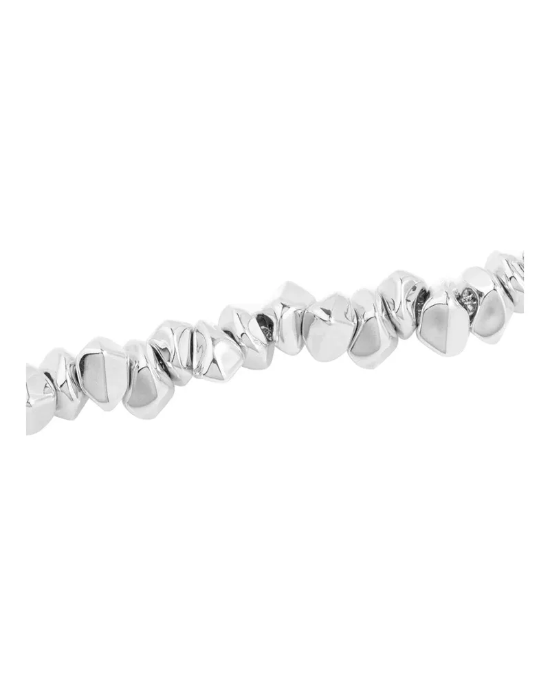 Federica Tosi Women's Necklace Lace Small Stone Silver Metal Metallic Necklaces Silver