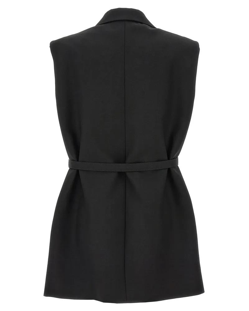Jil Sander Double-Breasted Wool Vest — Black Black